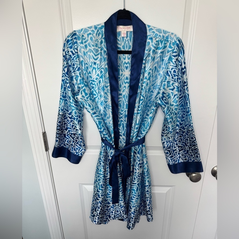 Oscar de la Renta Pink Label Blue Robe Size M
